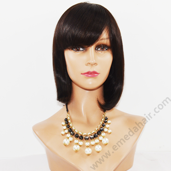 Wholesale high quality remy silk straight glueless full lace human hair wig YL065